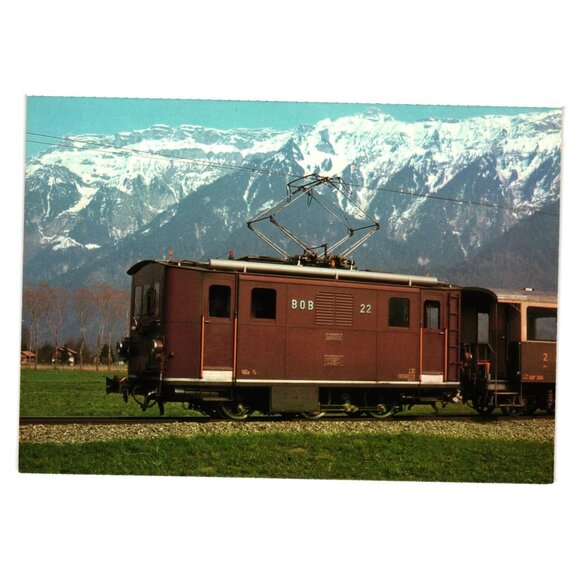 Vintage Berner Oberland Bahn BOB Locomotive Postcard Switzerland Minirex 1975 - Picture 1 of 2